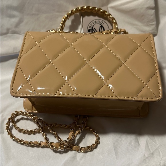 Valentino Orlandi Taupe Quilted Mini Bag crossbody - Picture 2 of 9